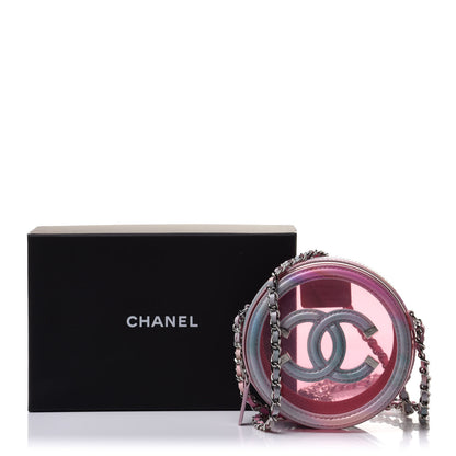 Chanel PVC Lambskin Filigree Round Clutch With Chain Pink 10 of 10