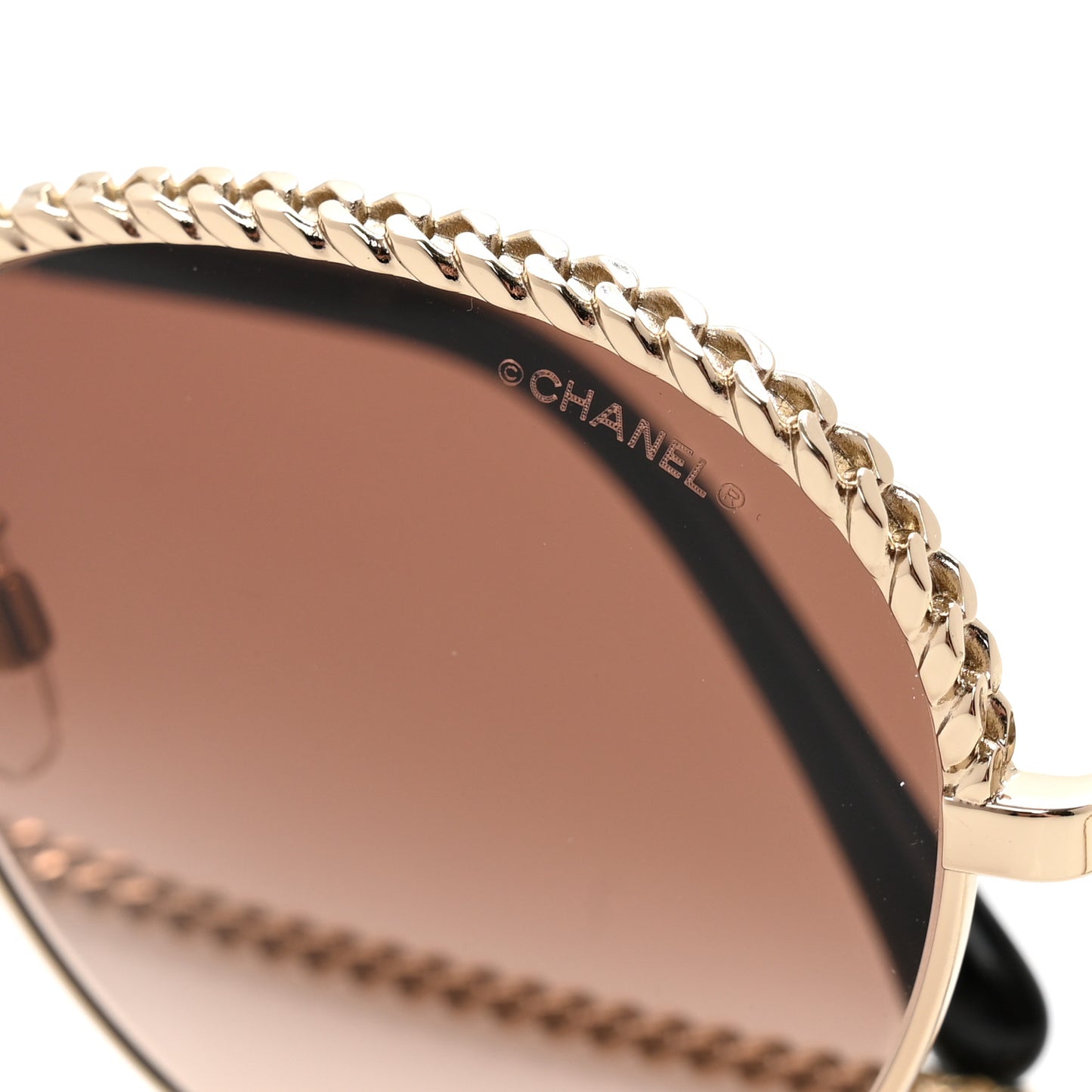 Metal Chain Round Pantos Sunglasses 4242 Brown