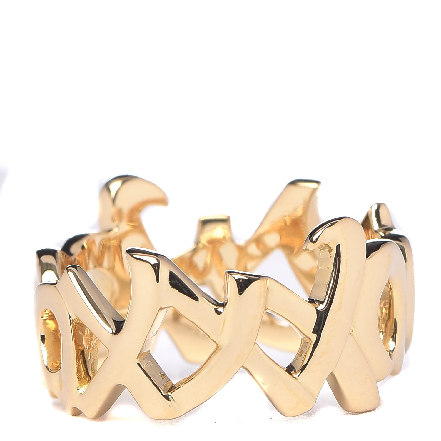 Tiffany 18K Yellow Gold Paloma Picasso Graffiti Love and Kisses Ring 52 6 4 of 6