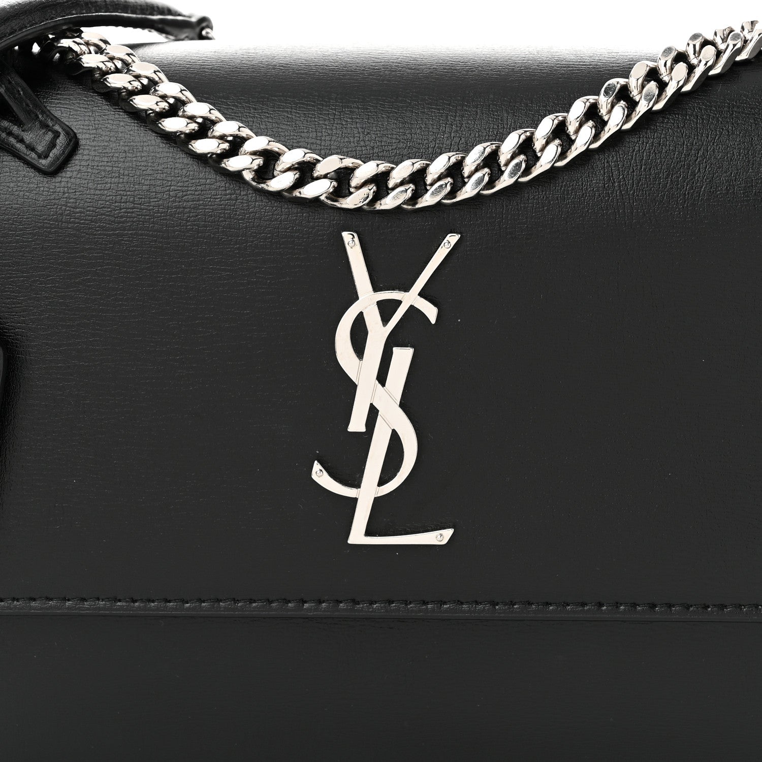 Saint Laurent Coated Bark Calfskin Medium Monogram Sunset Black 8 of 10
