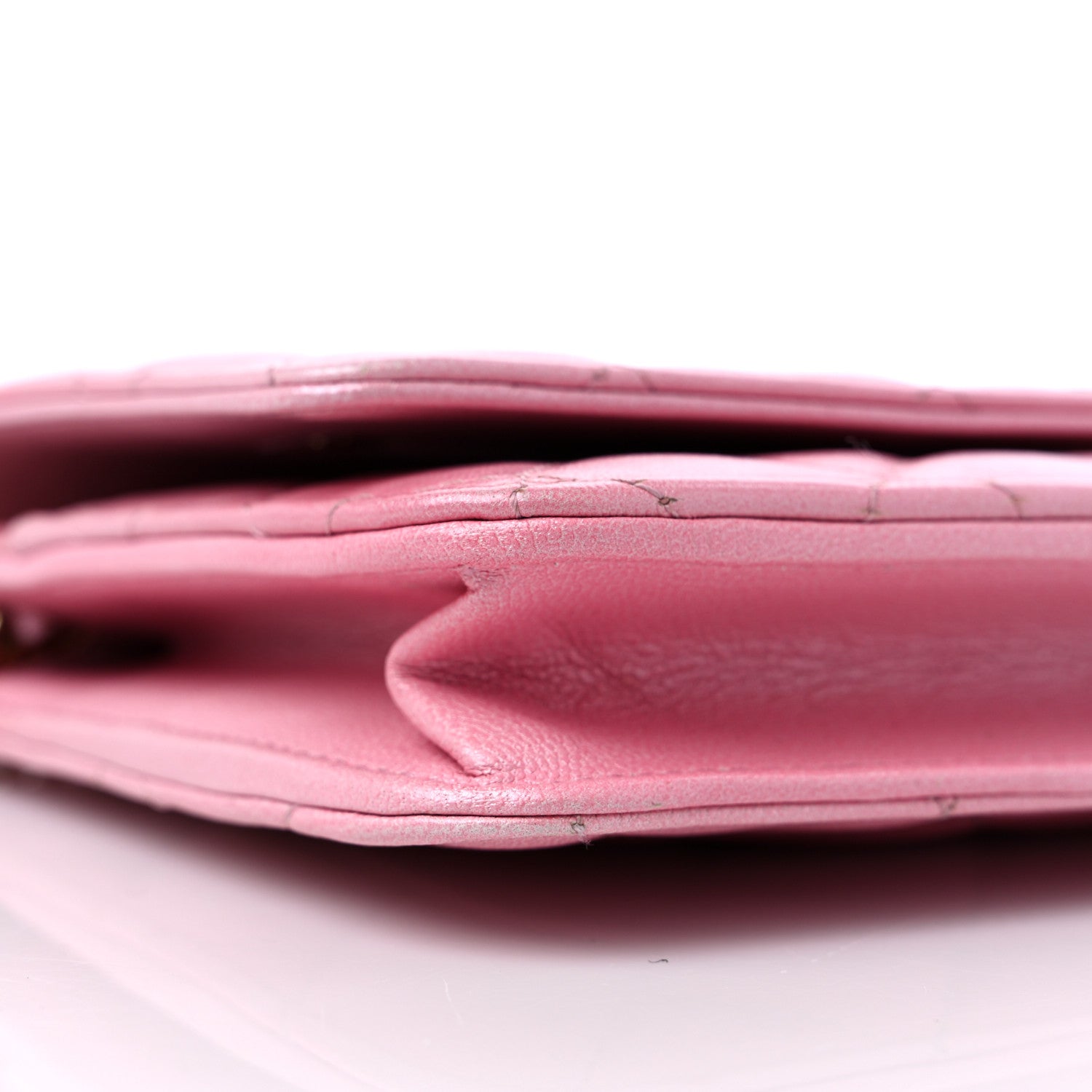 Chanel Cloudy Pearly Goatskin Quilted Wallet on Chain WOC Light Pink 9 of 13