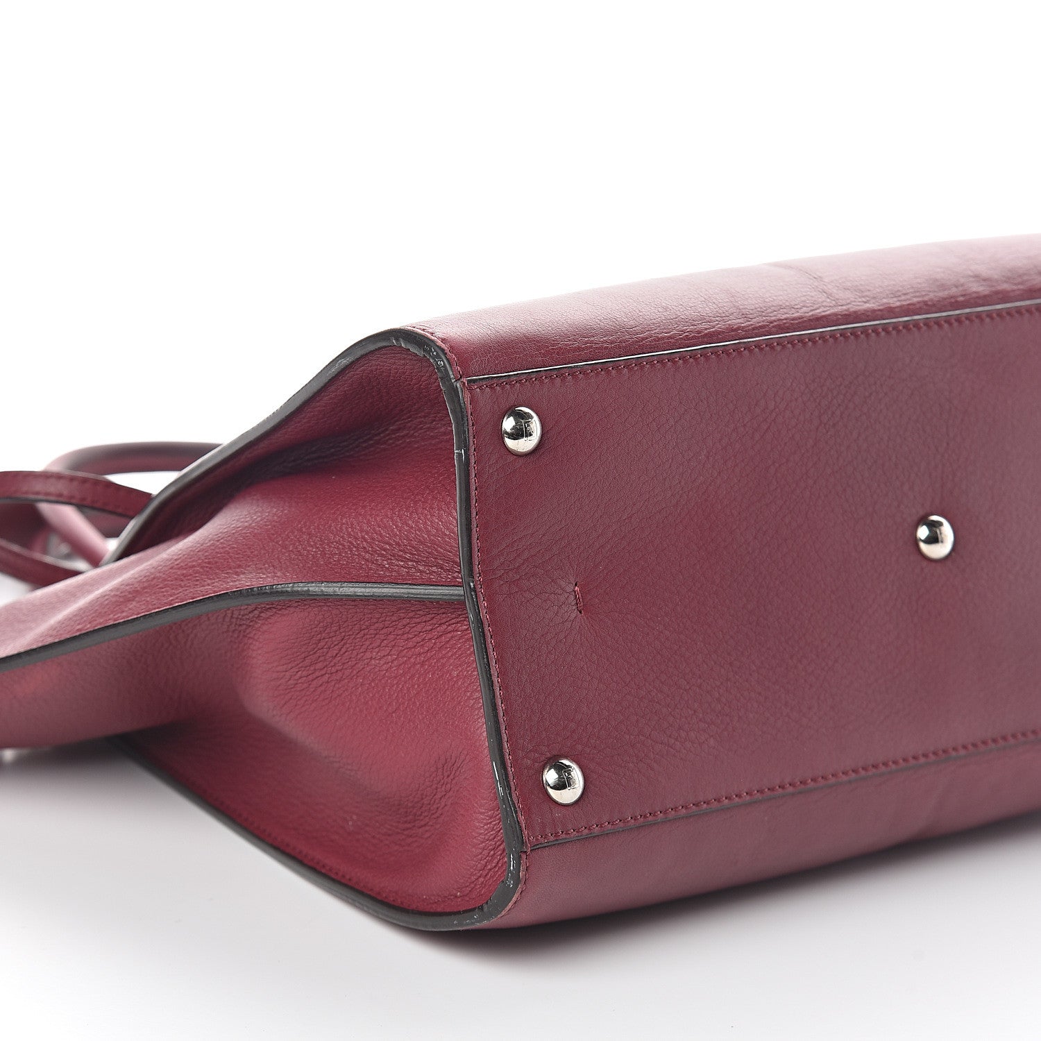 Fendi Vitello Dolce Marmol Shiny Nappa Petite 3Jours Tote Bordeaux 10 of 11