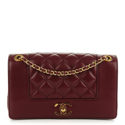 Chanel Sheepskin Quilted Small Mademoiselle Vintage Flap Dark Red 1 of 9