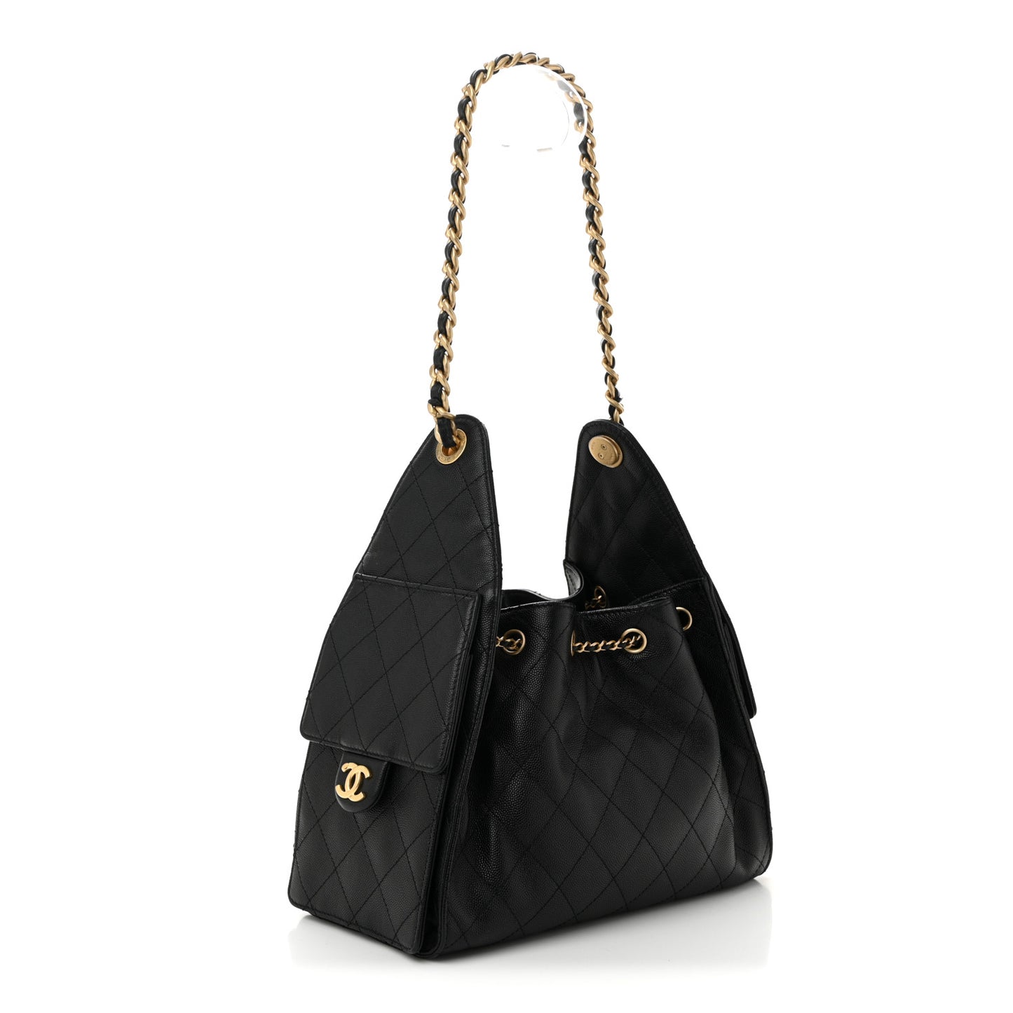Caviar Quilted Small Chanel 25 Handbag Black
