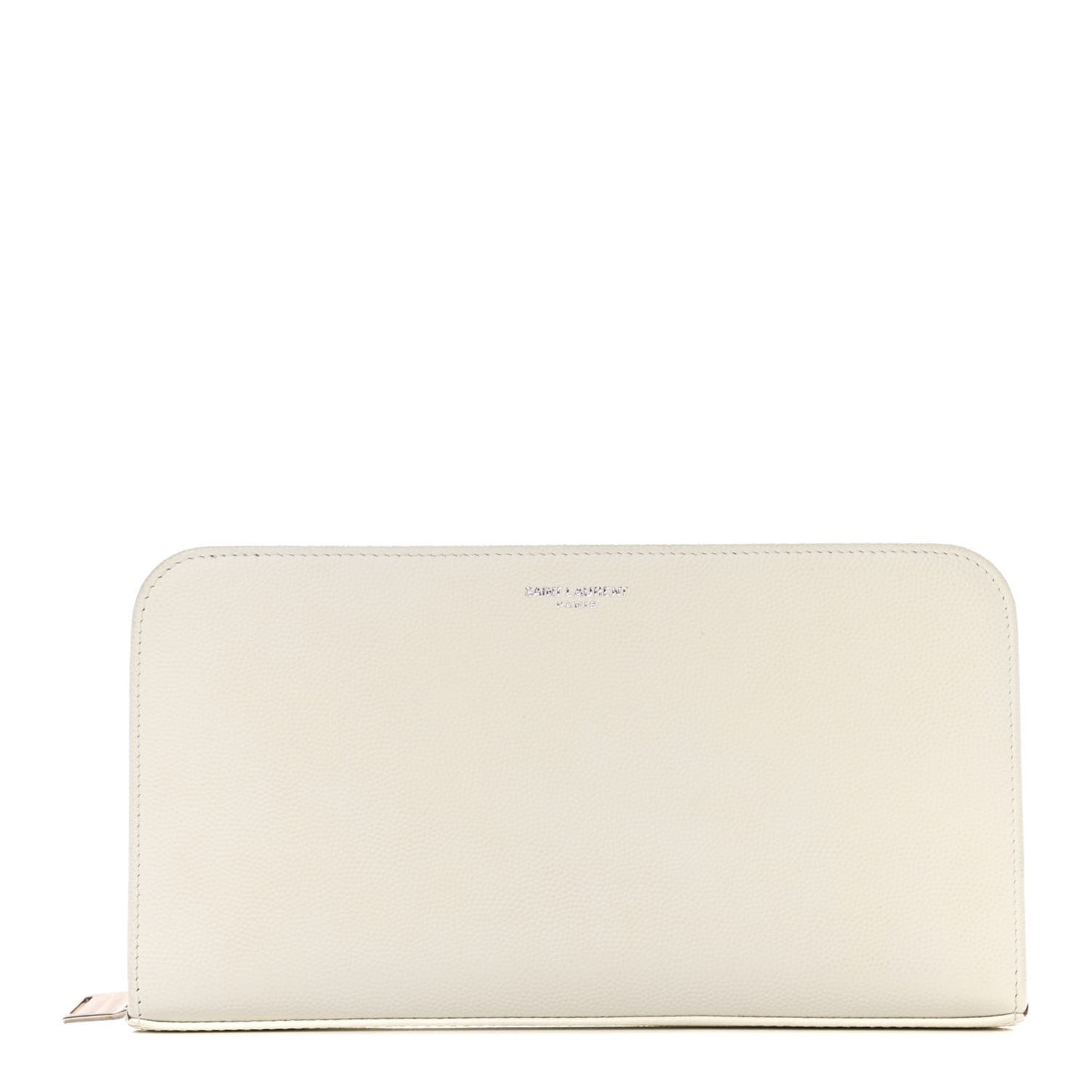 Grain De Poudre Classic Zip Around Travel Wallet White