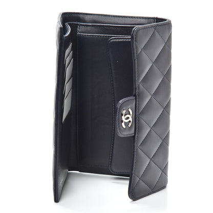 Chanel Lambskin Quilted Large Flap Wallet Navy 5 of 8