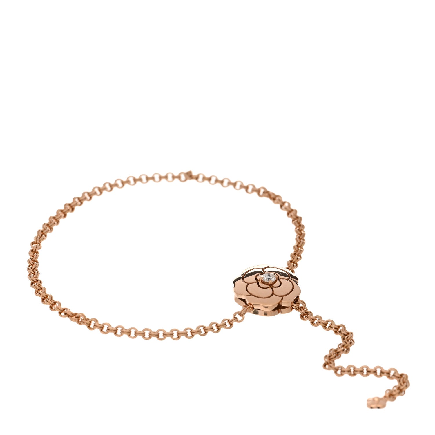 Chanel 18K Rose Gold Diamond Extrait de Camelia Bracelet 1 of 4