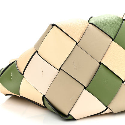 Loewe Calfskin Woven Small The Surplus Collection Basket Bag Avocado Ivory 8 of 9