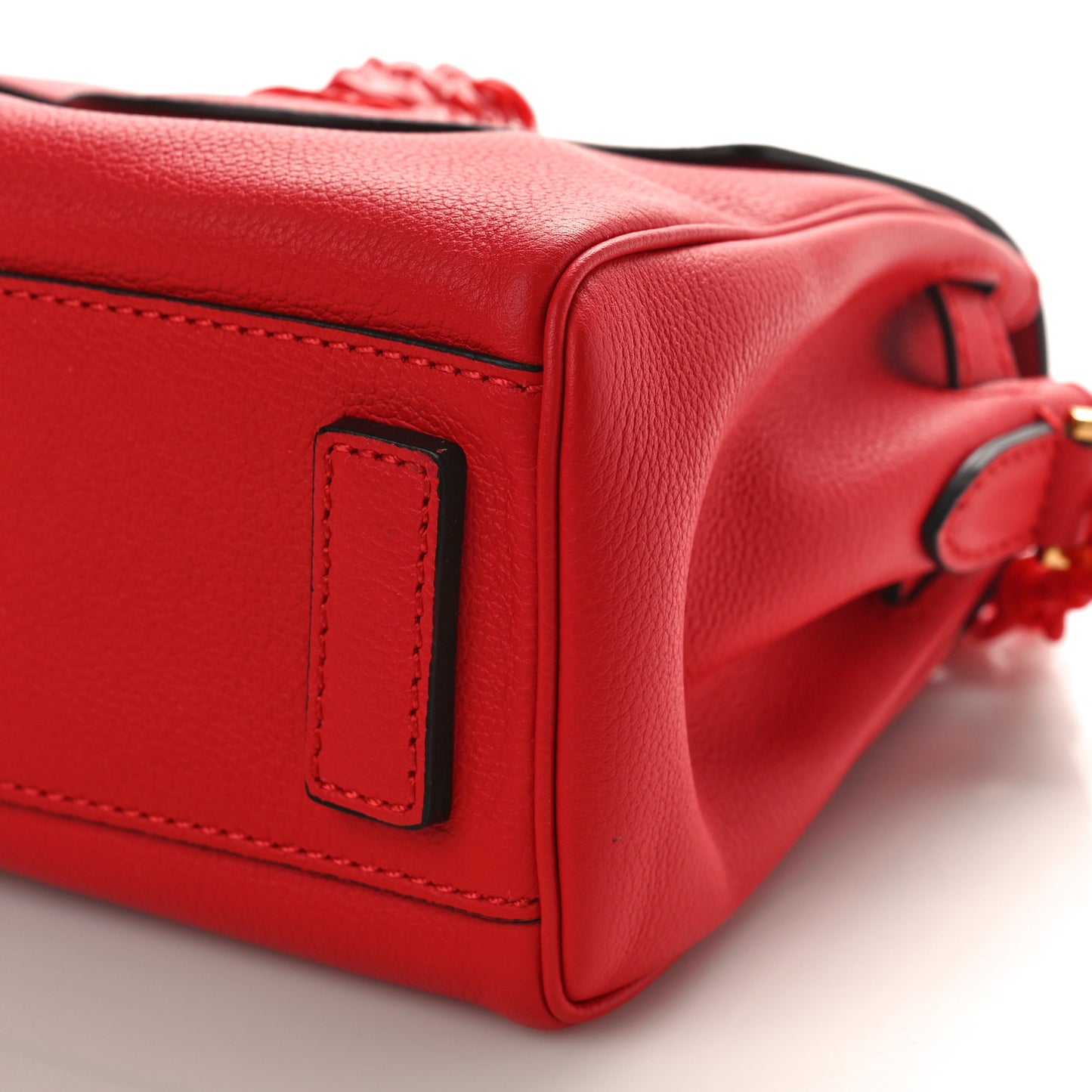 Calfskin Small Medusa Top Handle Handbag Red