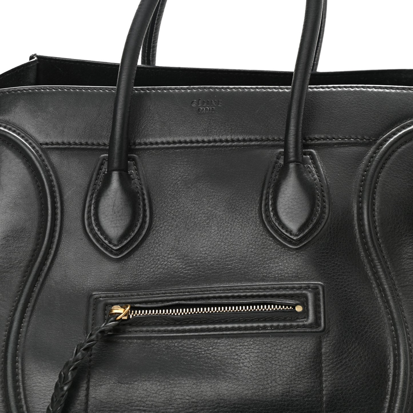 Supple Calfskin Medium Phantom Luggage Black
