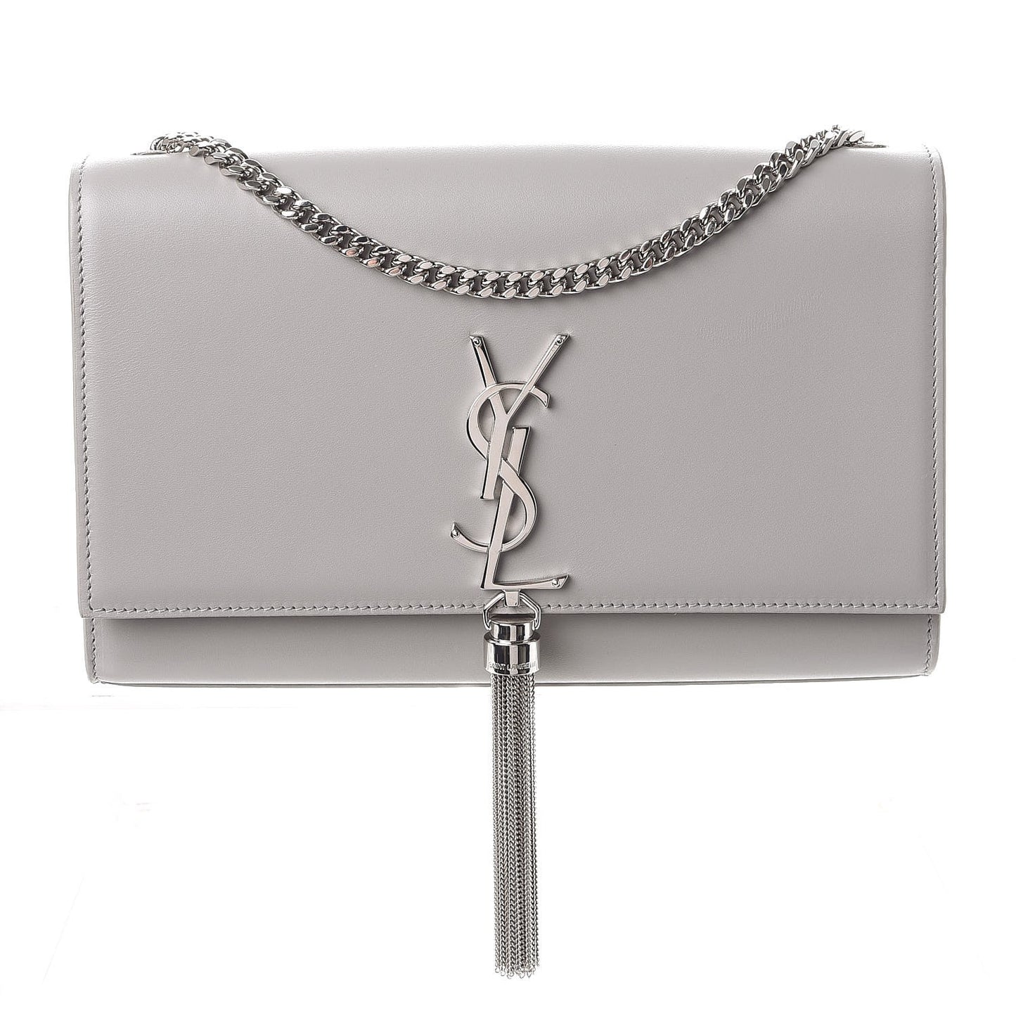 Smooth Calfskin Medium Classic Monogram Kate Tassel Satchel Souris