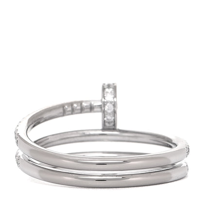 Cartier 18K White Gold Diamond Double Juste Un Clou Paved Ring 58 8.25 3 of 5