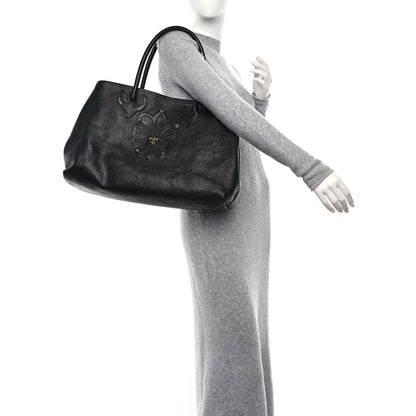 Chrome Hearts Grained Calfskin Fleur De Lis Tote Black 2 of 9