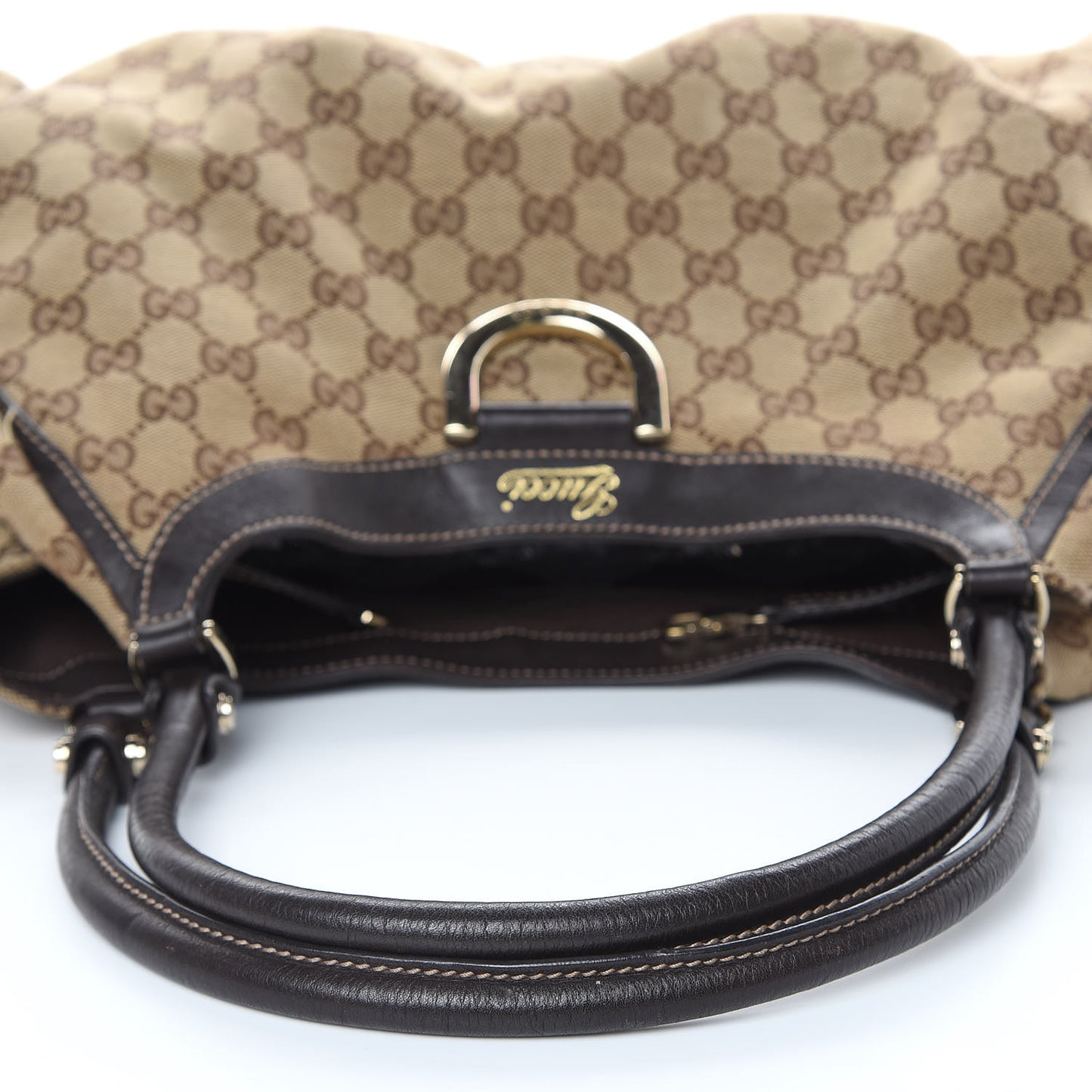 Monogram Large D Gold Hobo Dark Brown