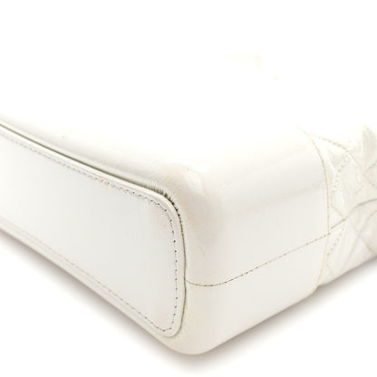 Chanel Patent Goatskin Quilted Medium Gabrielle Hobo White 10 of 11