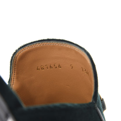 Gucci Velvet Mens Princetown Slippers 9 Green 9 of 10
