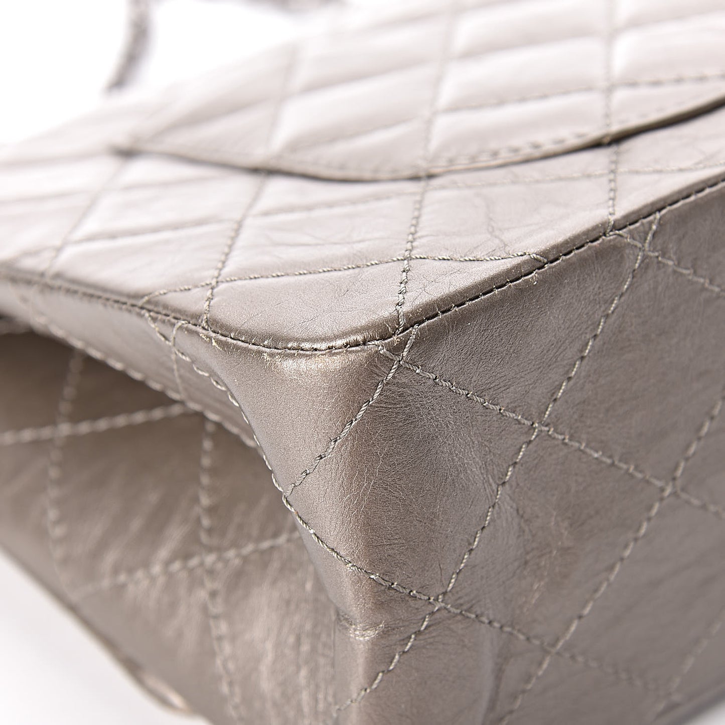 Aged Calfskin Quilted 2.55 Reissue 227 Flap Grey