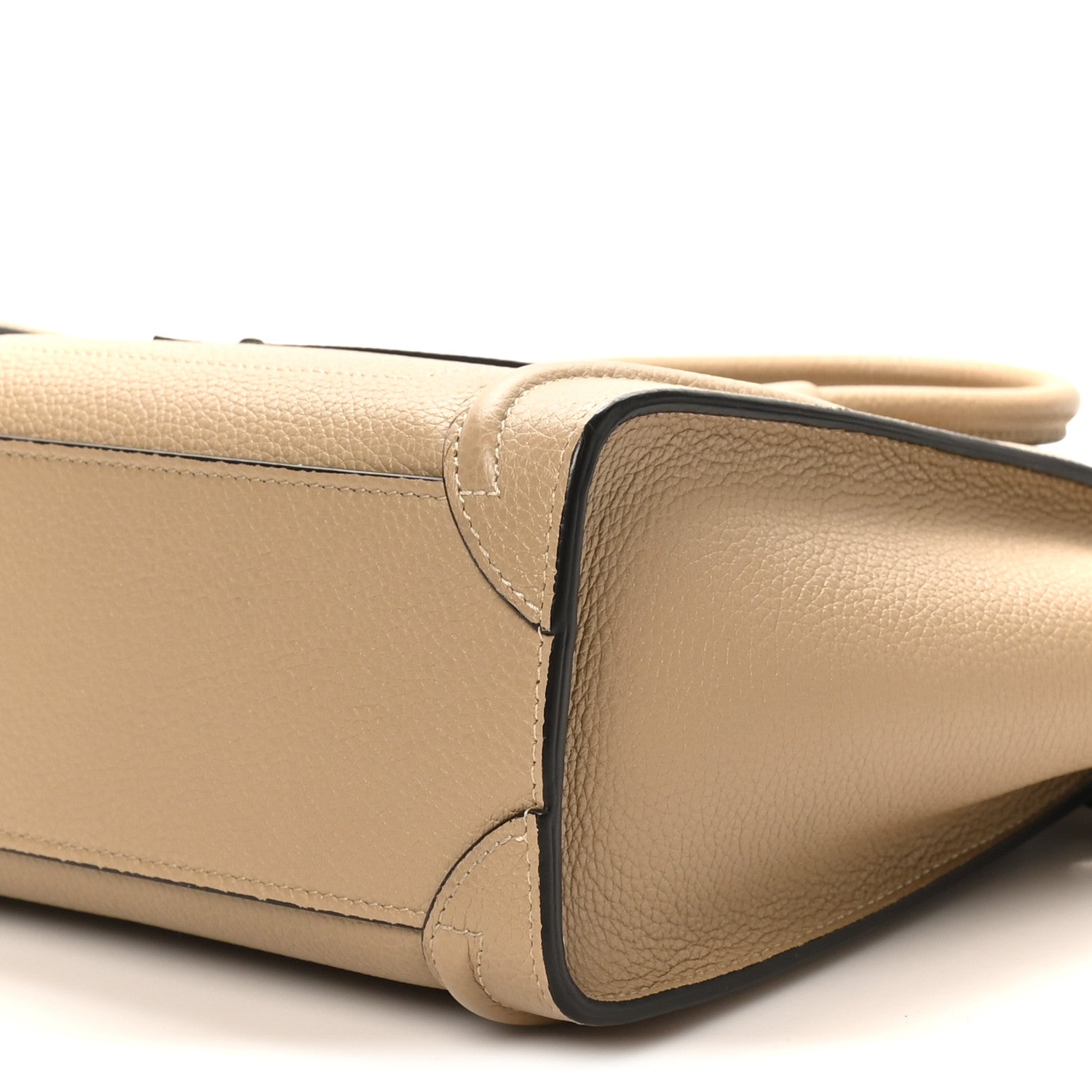 Celine Drummed Calfskin Nano Luggage Dune 10 of 10