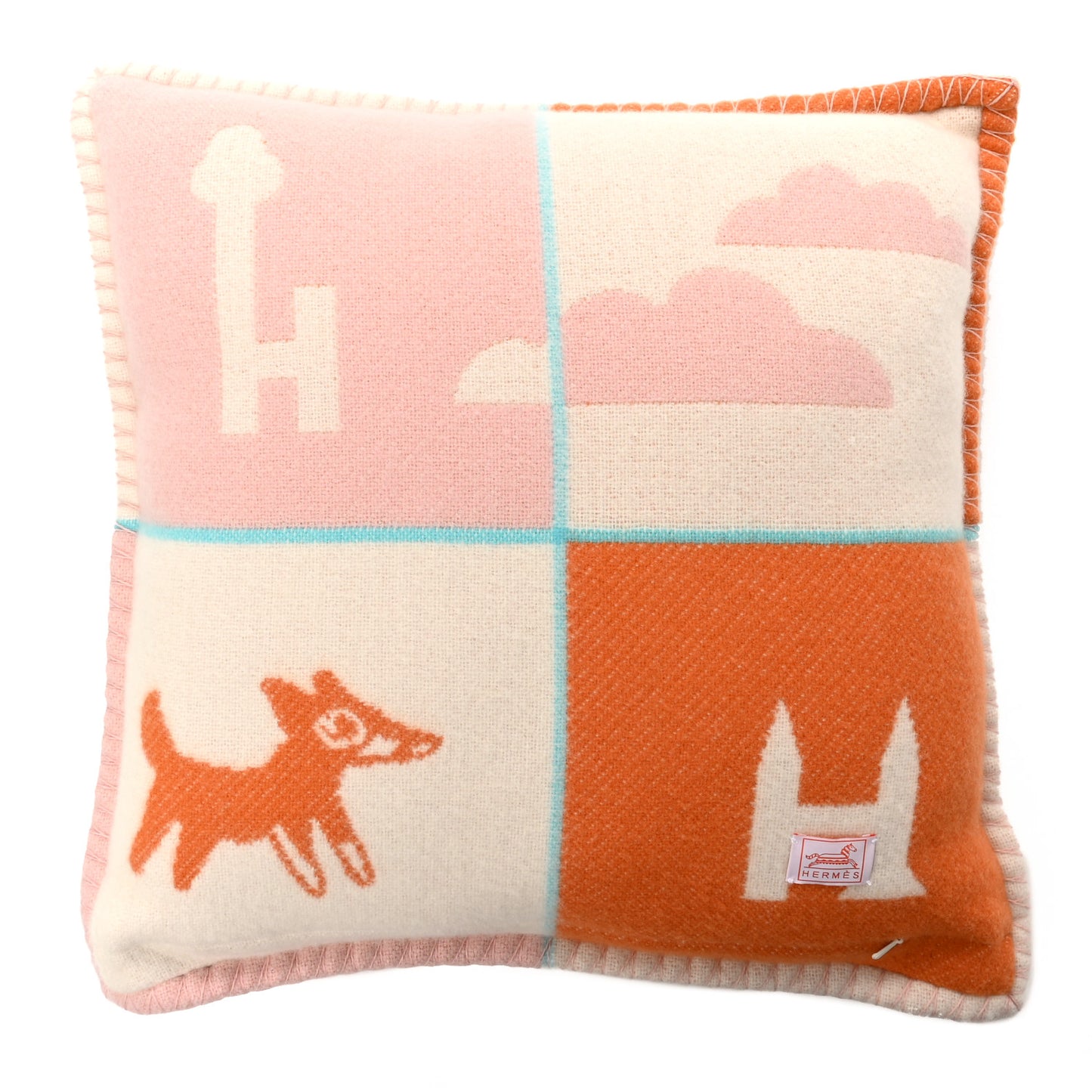 Wool Cashmere Avalon Epopee Pillow Mandarine Rose