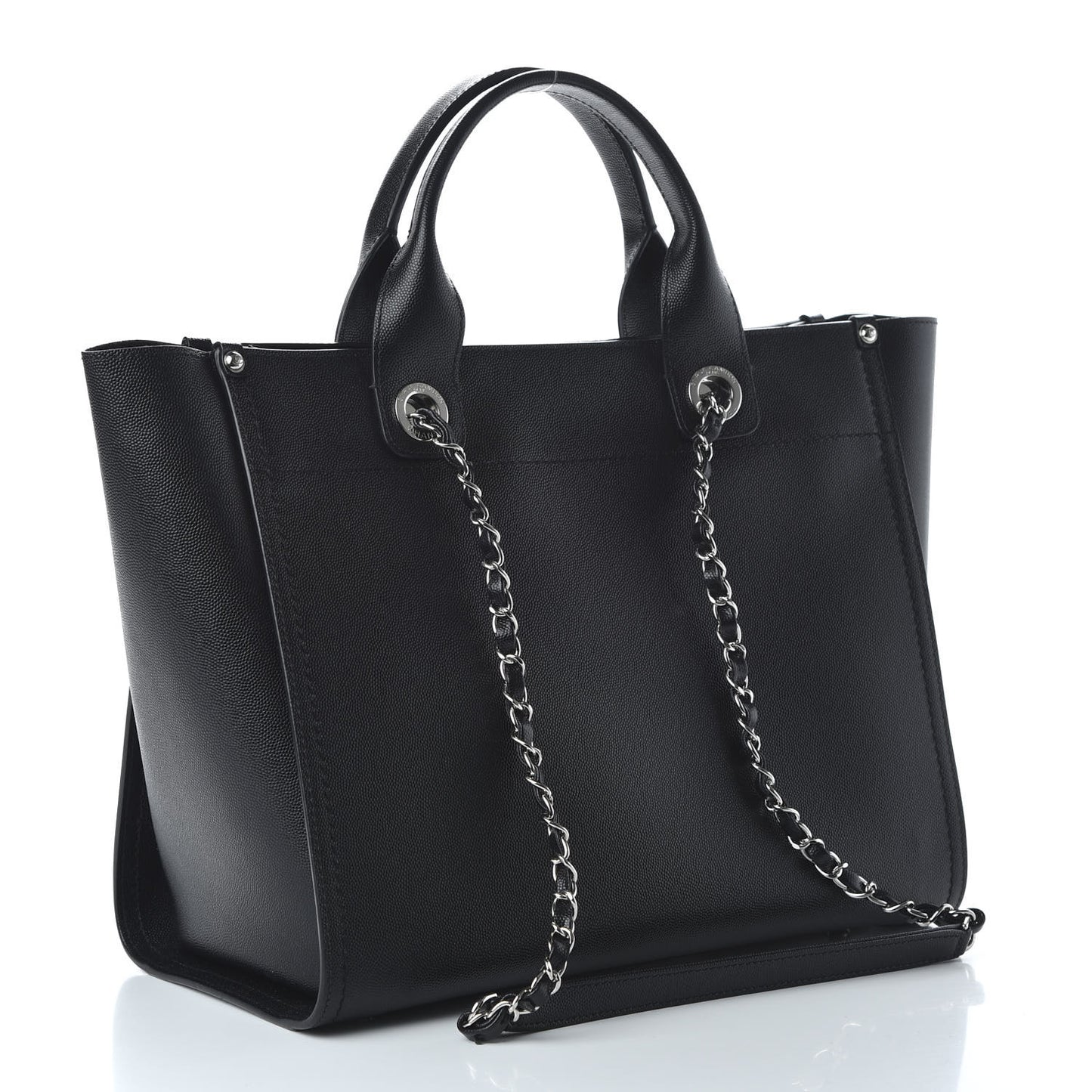 Caviar Small Studded Deauville Tote Black