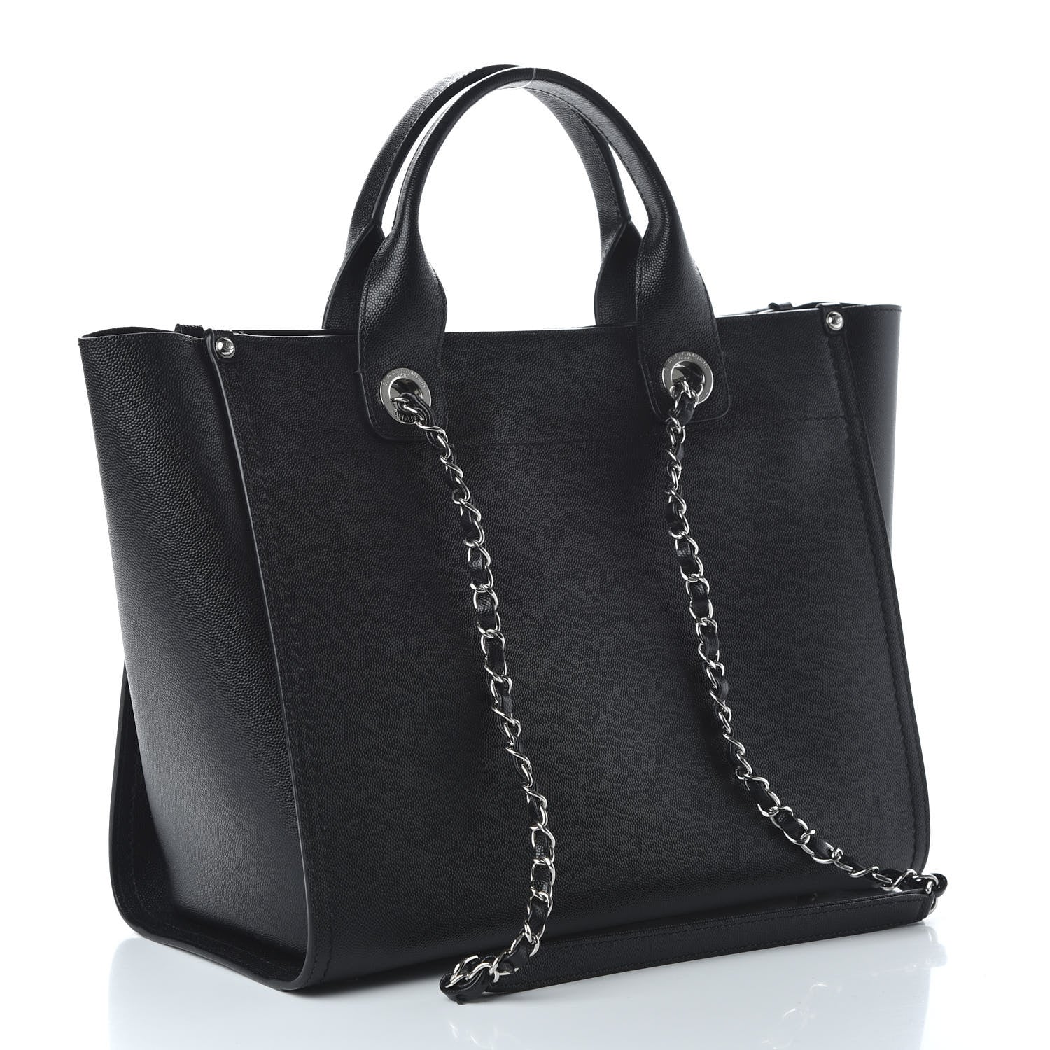 Chanel Caviar Small Studded Deauville Tote Black 4 of 10