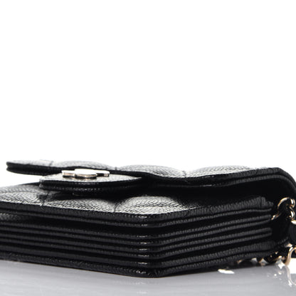 Chanel Caviar Quilted Flap Card Holder On Chain Black 8 of 9