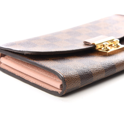 Louis Vuitton Damier Ebene Croisette Chain Wallet Rose Ballerine 5 of 8
