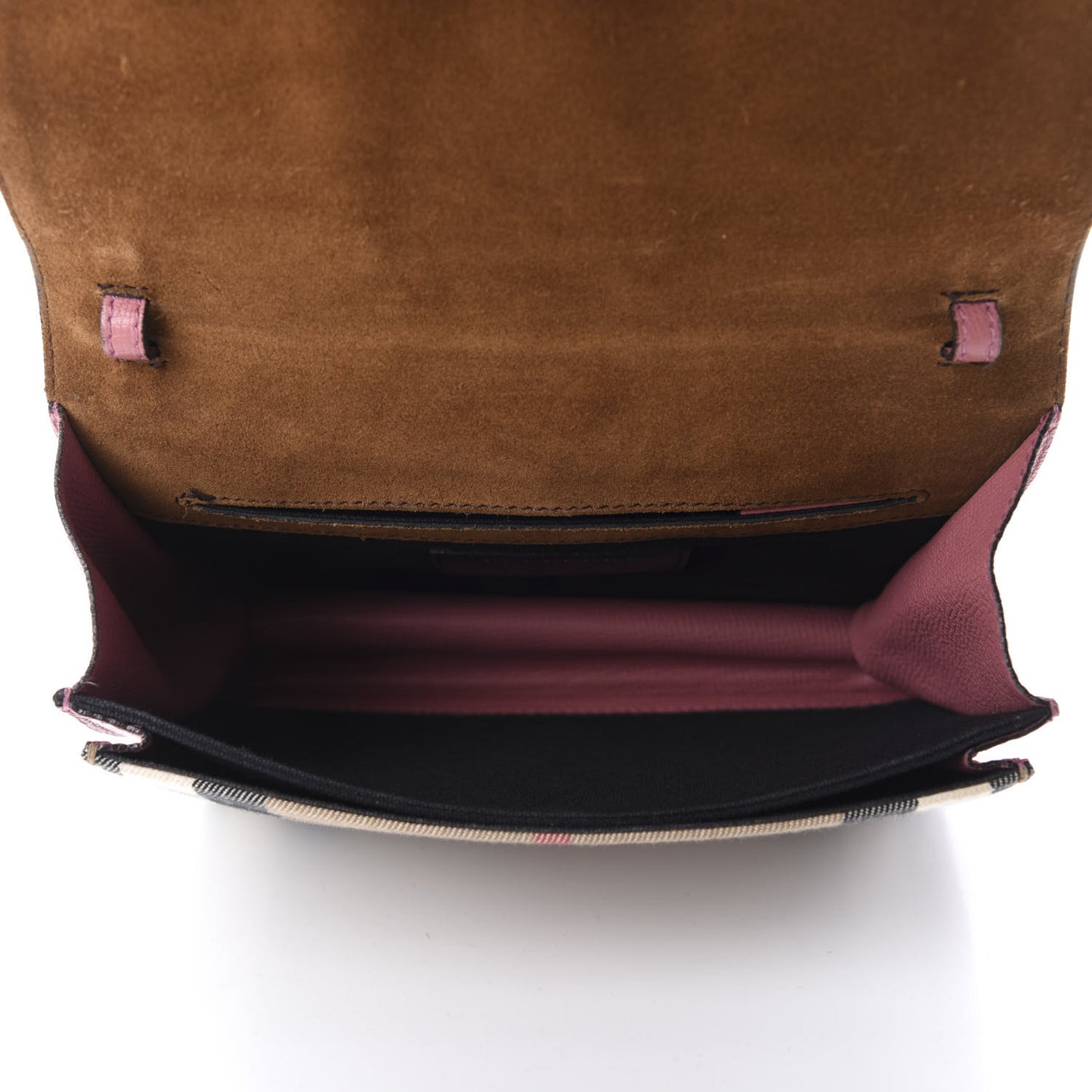 Derby Calfskin House Check Small Macken Crossbody Bag Mauve Pink