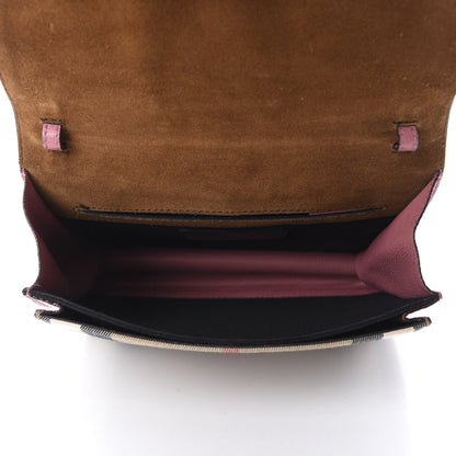 Burberry Derby Calfskin House Check Small Macken Crossbody Bag Mauve Pink 5 of 12