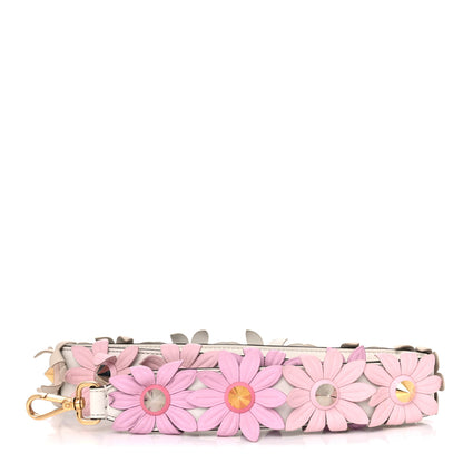 Fendi Calfskin Studded Floral Strap You White Lavender Peony 1 of 8