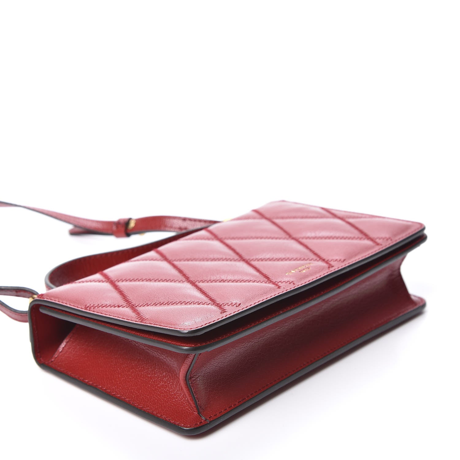 Givenchy Goatskin Quilted GV3 Strap Wallet Vermillon 3 of 10