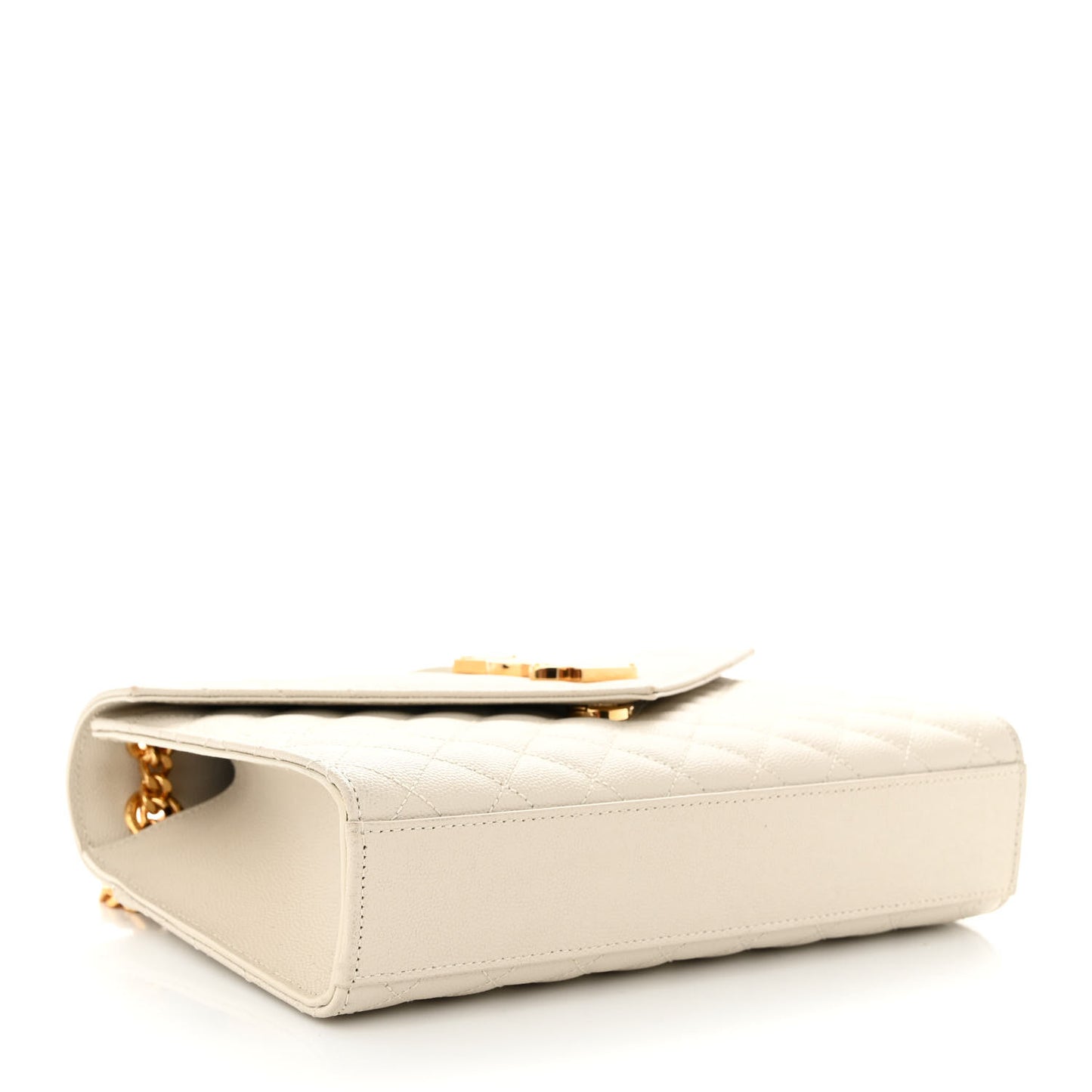 Grain De Poudre Textured Mixed Matelasse Medium Triquilt Monogram Satchel Crema Soft
