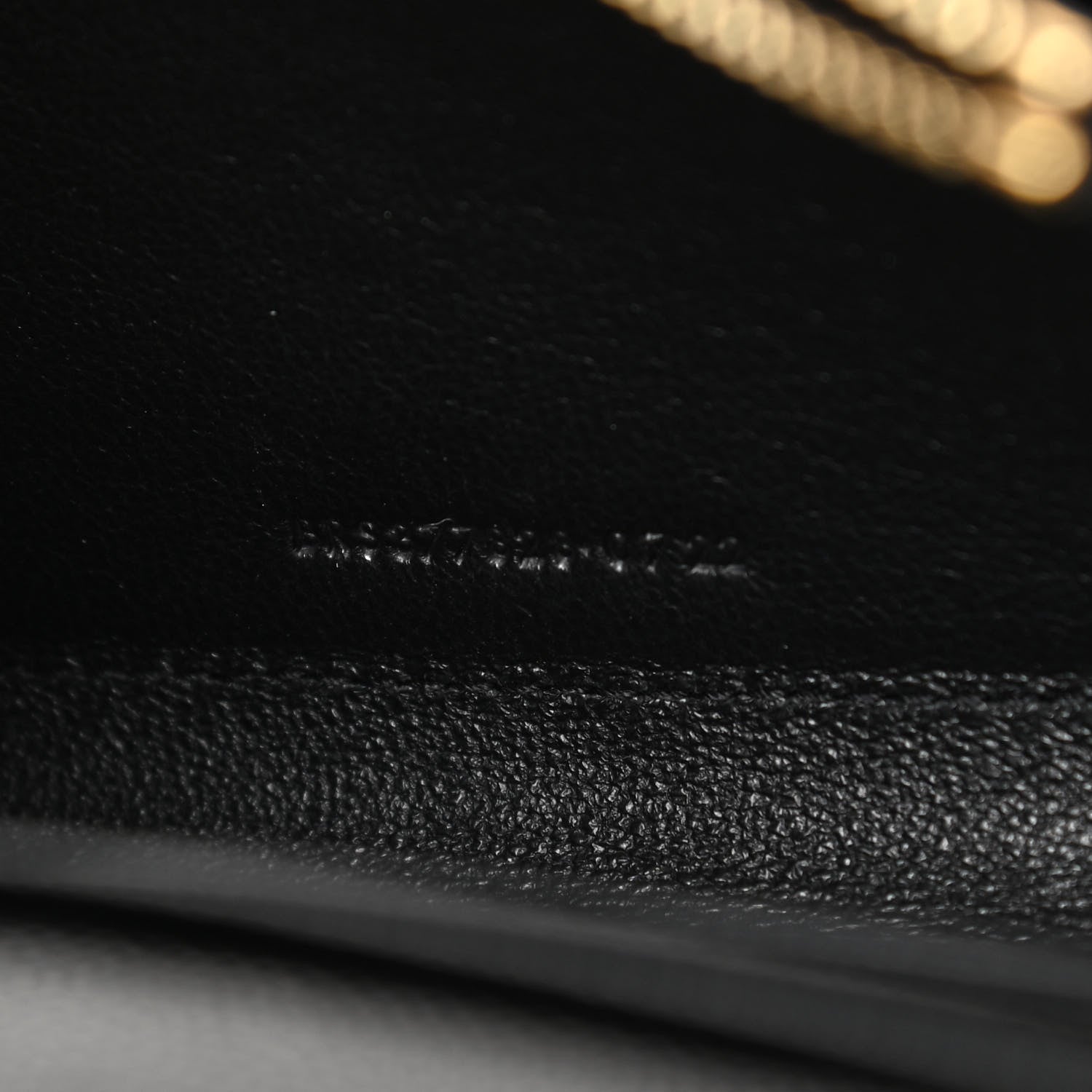 Saint Laurent Grain De Poudre Matelasse Chevron Monogram Chain Wallet Black 7 of 10