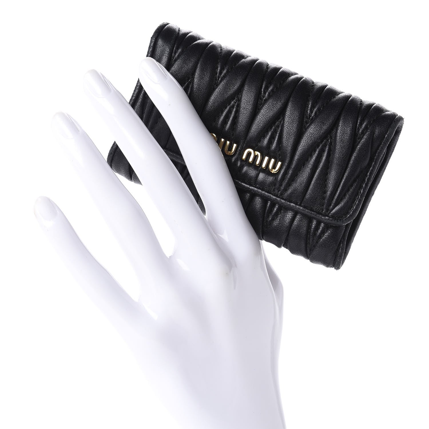 Miu Miu Nappa Matelasse 6 Key Holder Black 5 of 9