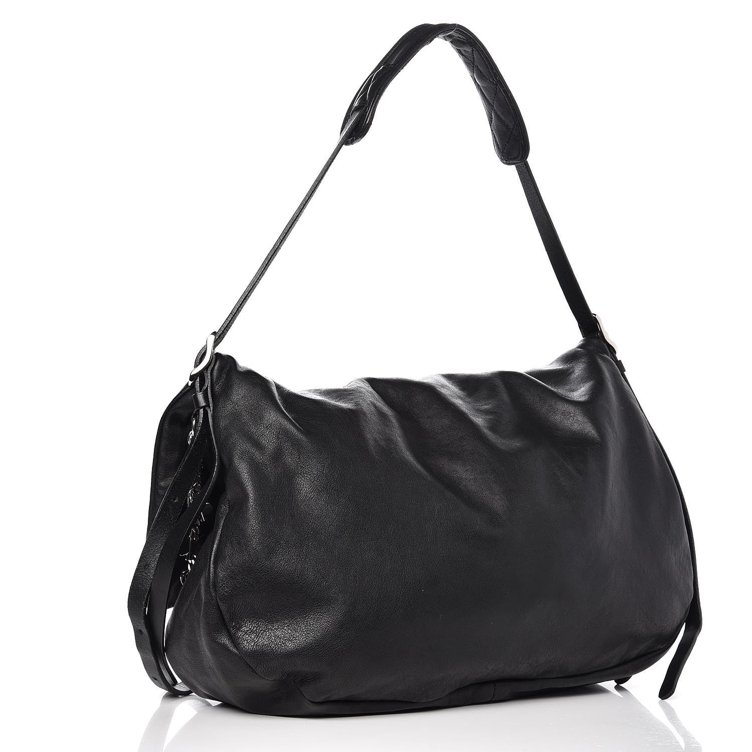 Jimmy Choo Lambskin Small Boho Biker Shoulder Bag Black 3 of 7
