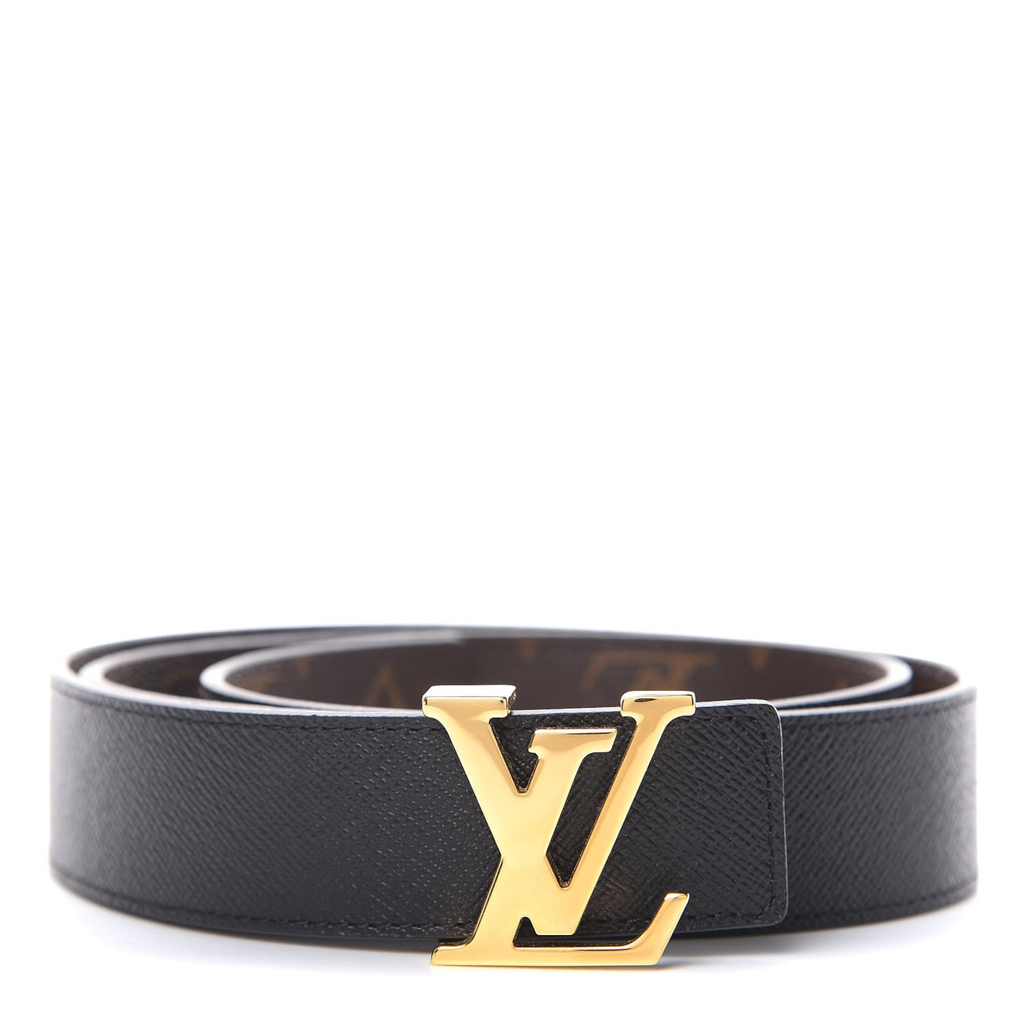 Calfskin Monogram 30mm LV Initiales Reversible Belt 80 32 Black
