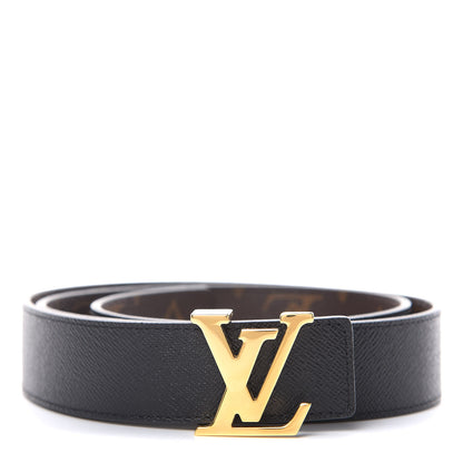 Louis Vuitton Calfskin Monogram 30mm LV Initiales Reversible Belt 80 32 Black 1 of 5