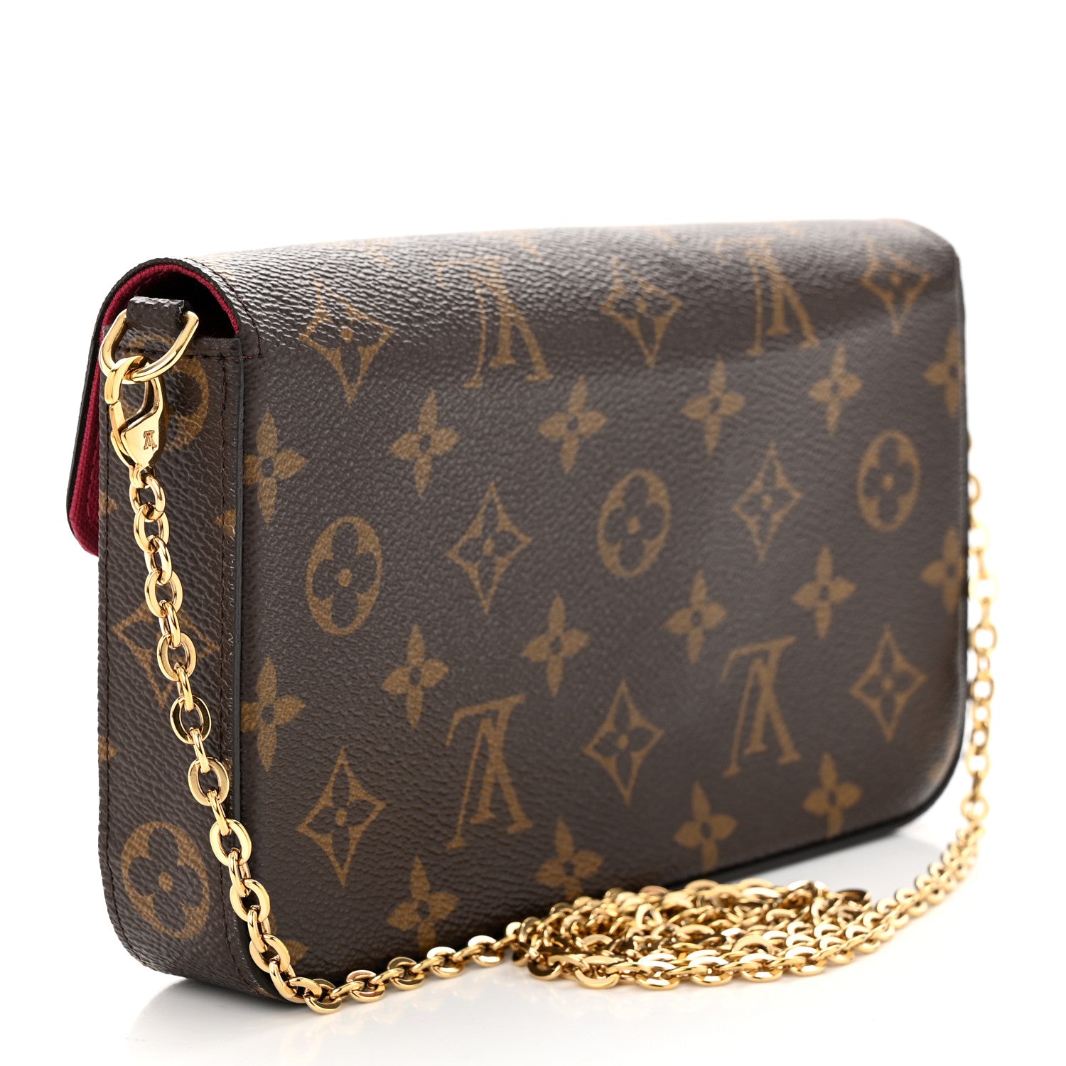Louis Vuitton Monogram Pochette Felicie Chain Wallet Fuchsia 3 of 12