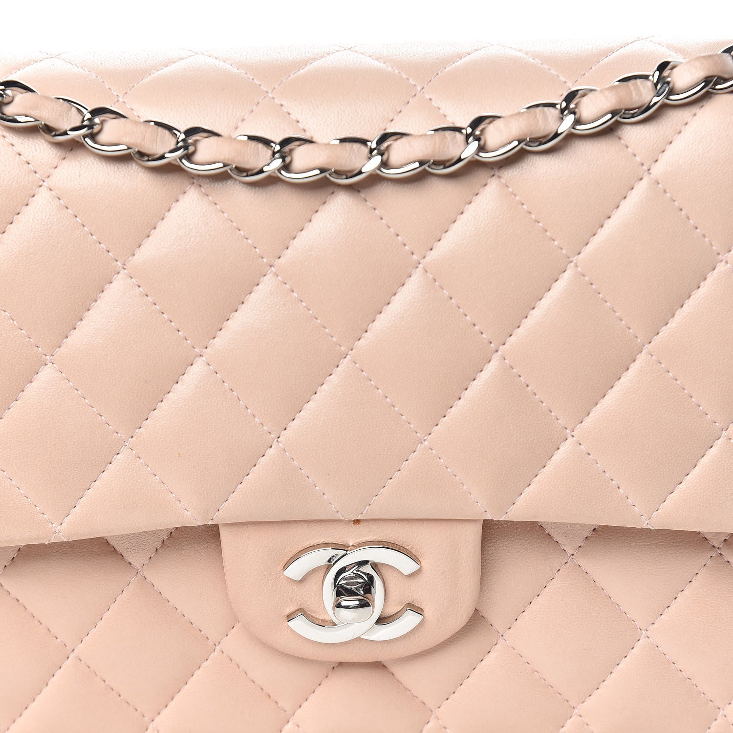 Chanel Lambskin Quilted Medium Double Flap Light Pink 25 of 25