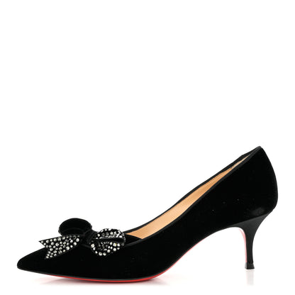 Christian Louboutin Velvet Madame Menule Bow 100 Pumps 37 Black 1 of 7