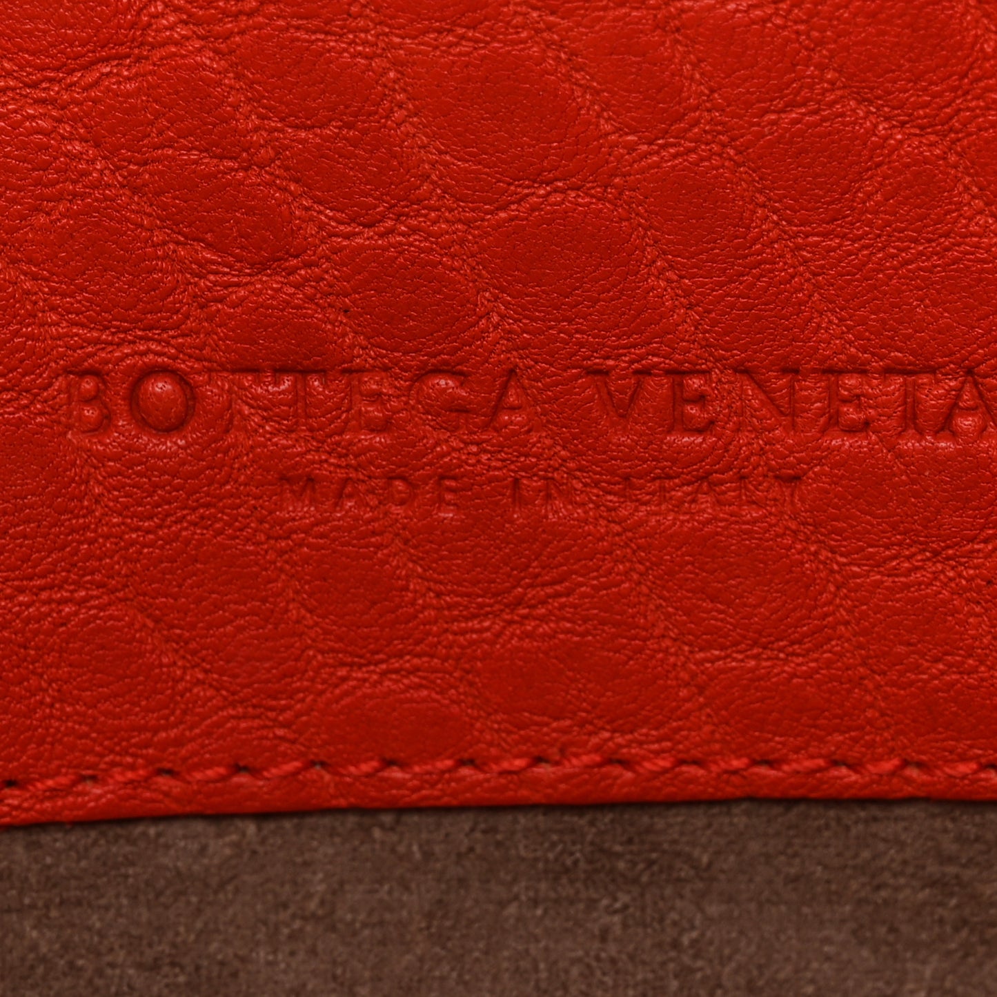 Pebbled Lambskin Intrecciato Stitched Medium Roma Tote Vesuvio