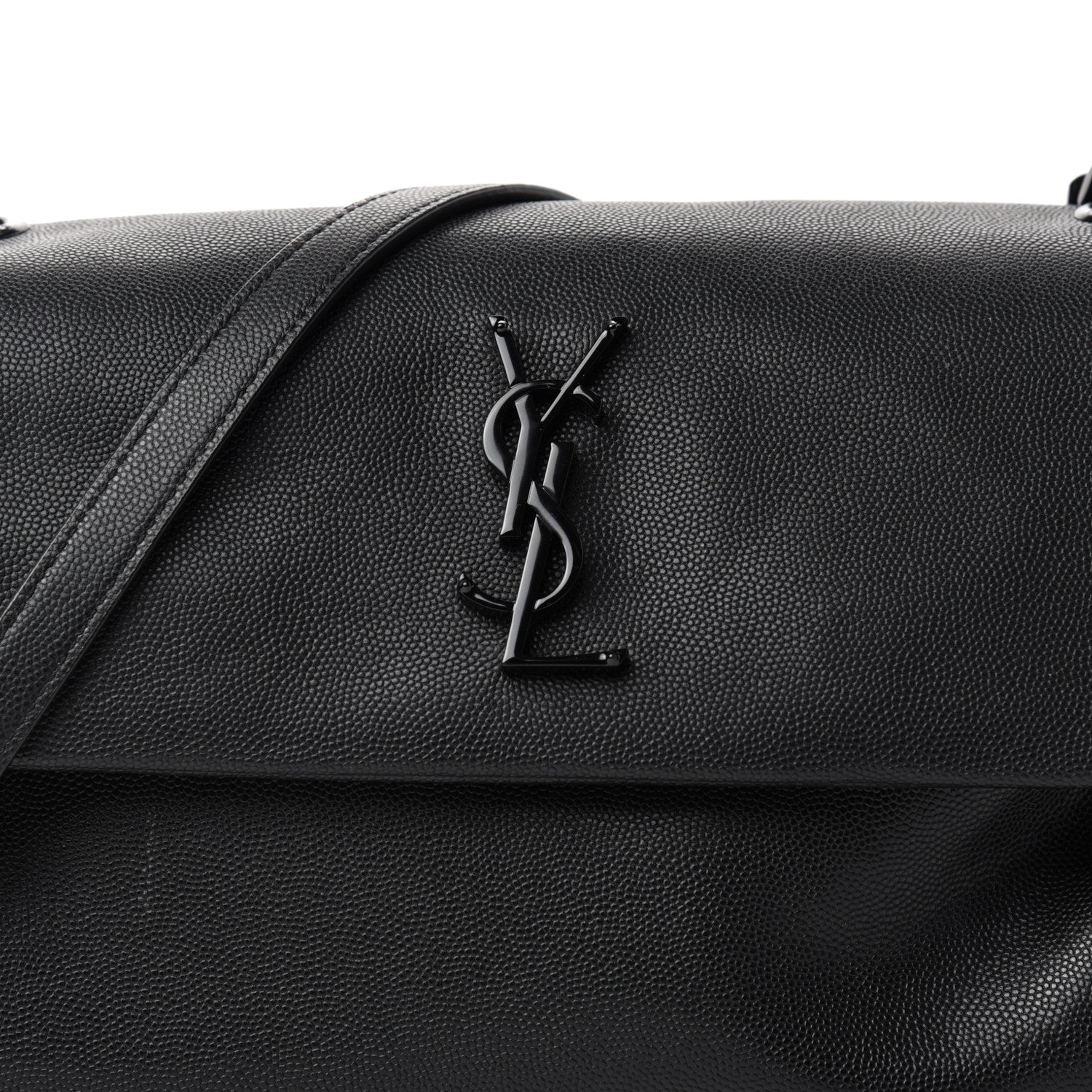 Saint Laurent Grain De Poudre Medium West Hollywood Monogram Fold-Over Black 9 of 9