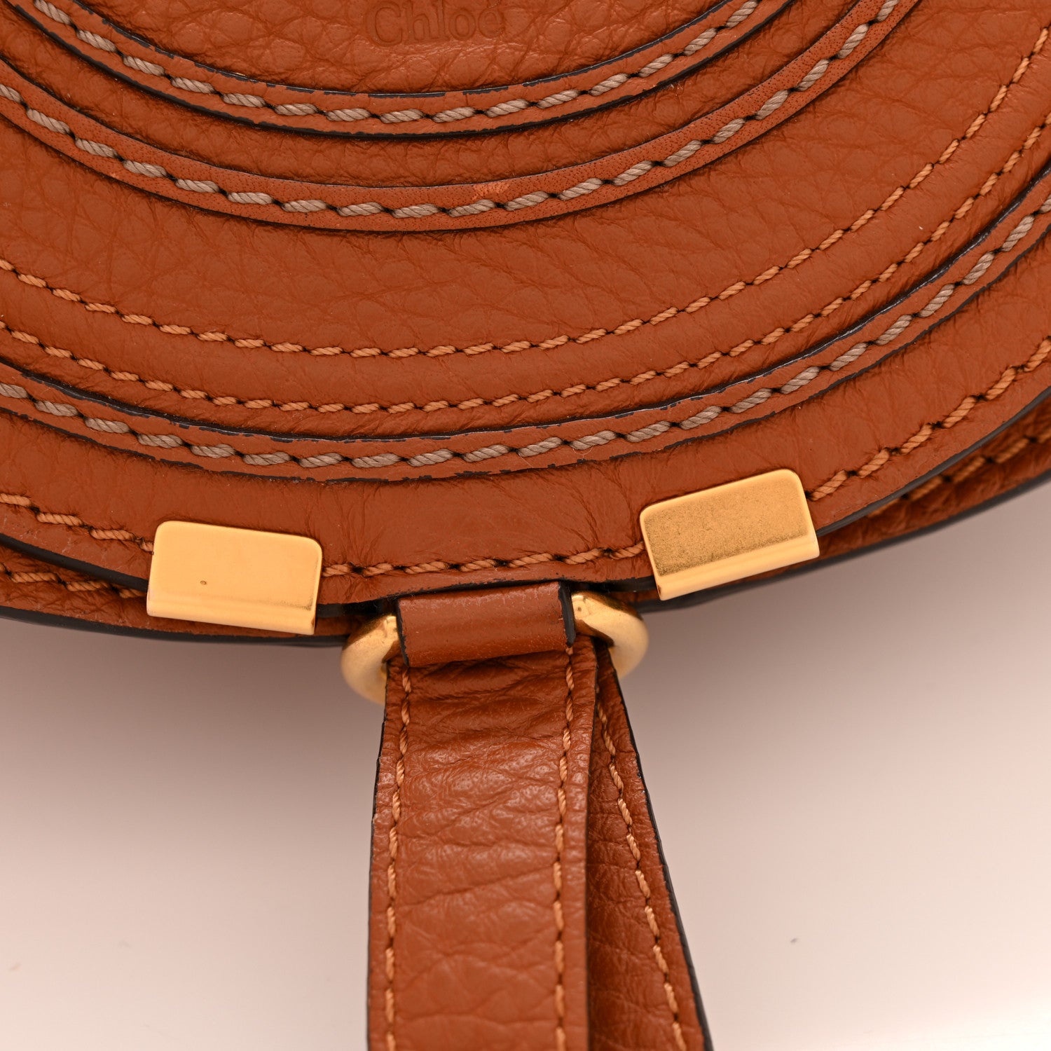 Chloe Calfskin Mini Marcie Round Crossbody Bag Tan 11 of 11