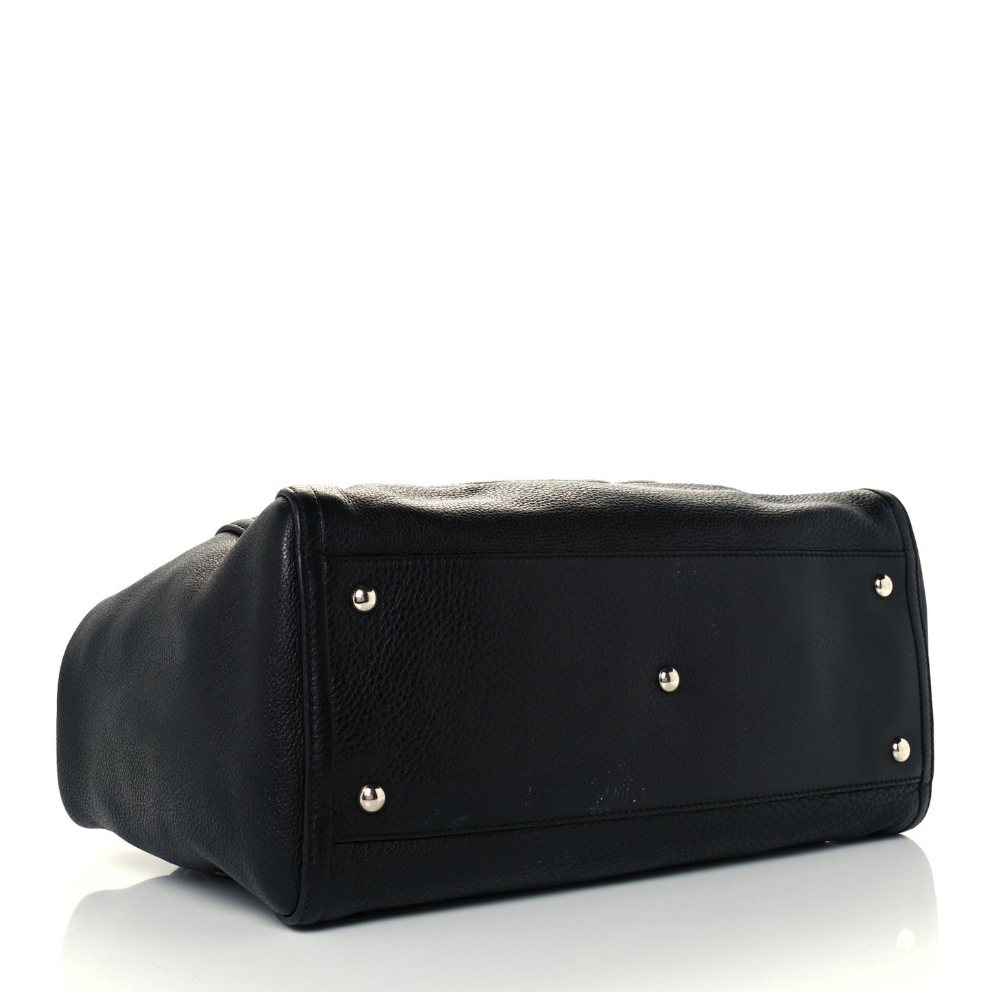 Pebbled Calfskin Medium Soho Shoulder Bag Black