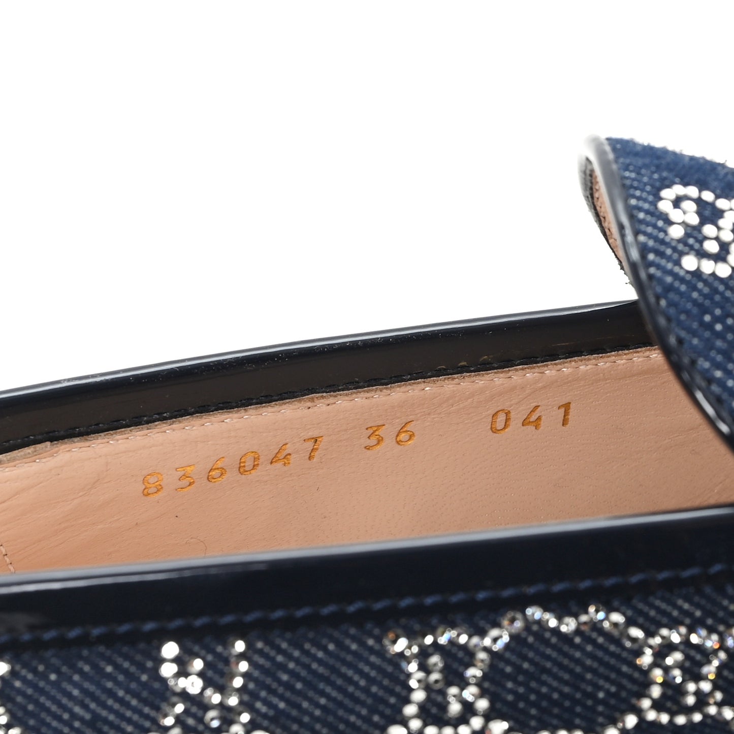 New Denim Crystal GG Monogram Womens 1953 Horsebit Jordaan Loafer 36 Blue
