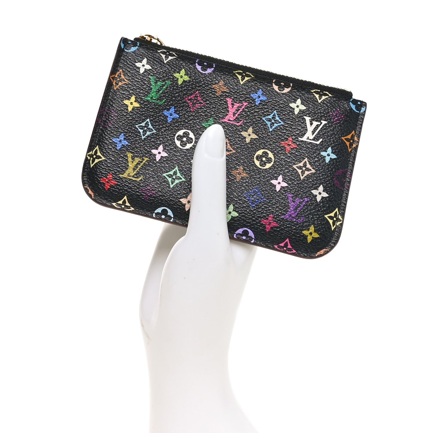 Monogram Multicolor Key Pouch Black Violet