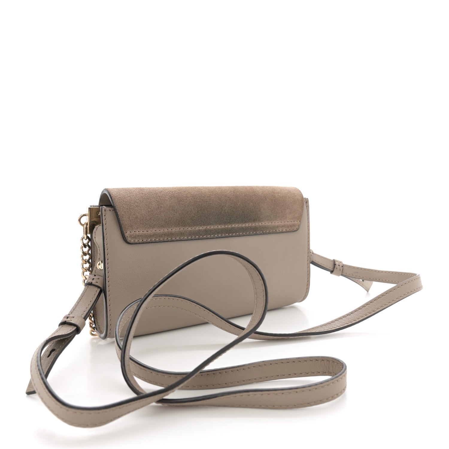 Chloe Suede Calfskin Small Faye Shoulder Bag Motty Grey 3 of 16
