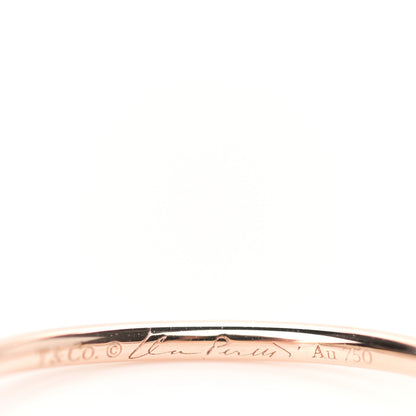 Tiffany 18K Rose Gold Diamond Elsa Peretti Wave Single Row Band Ring 46 3.75 5 of 6