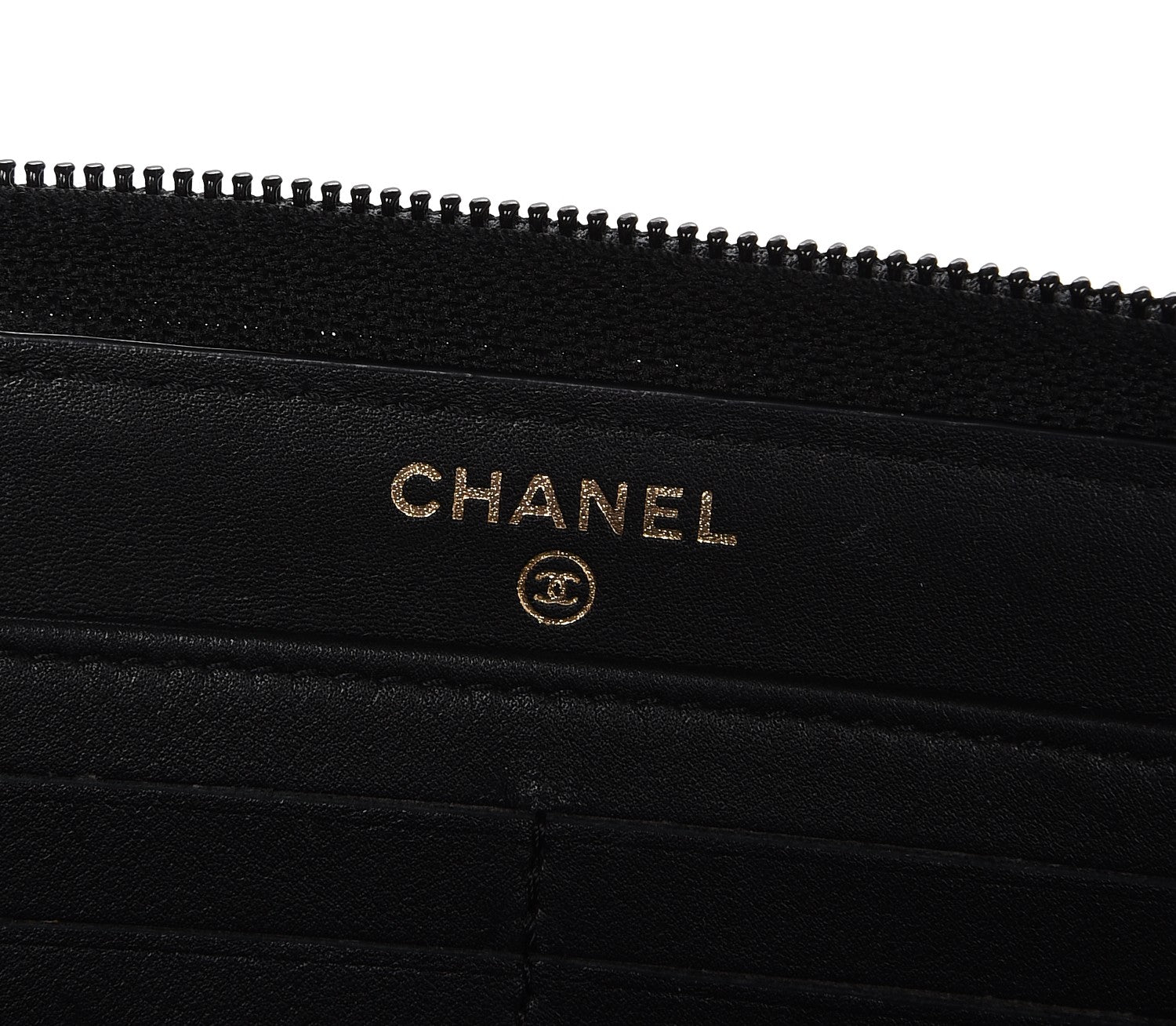 Chanel Calfskin Chevron Zip Around Boy Wallet Black 6 of 8