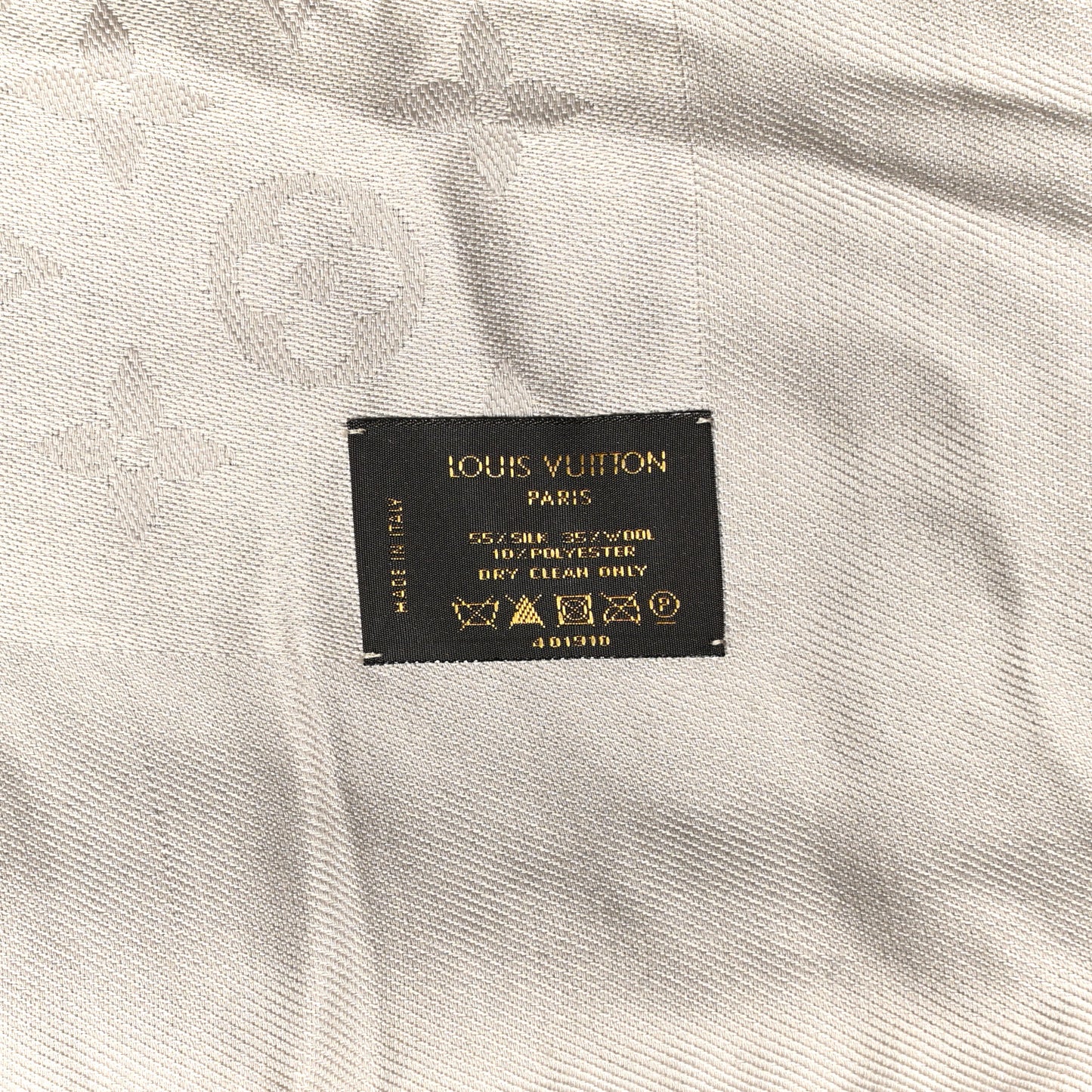 Silk Wool Monogram Polka Dot Shawl Grey